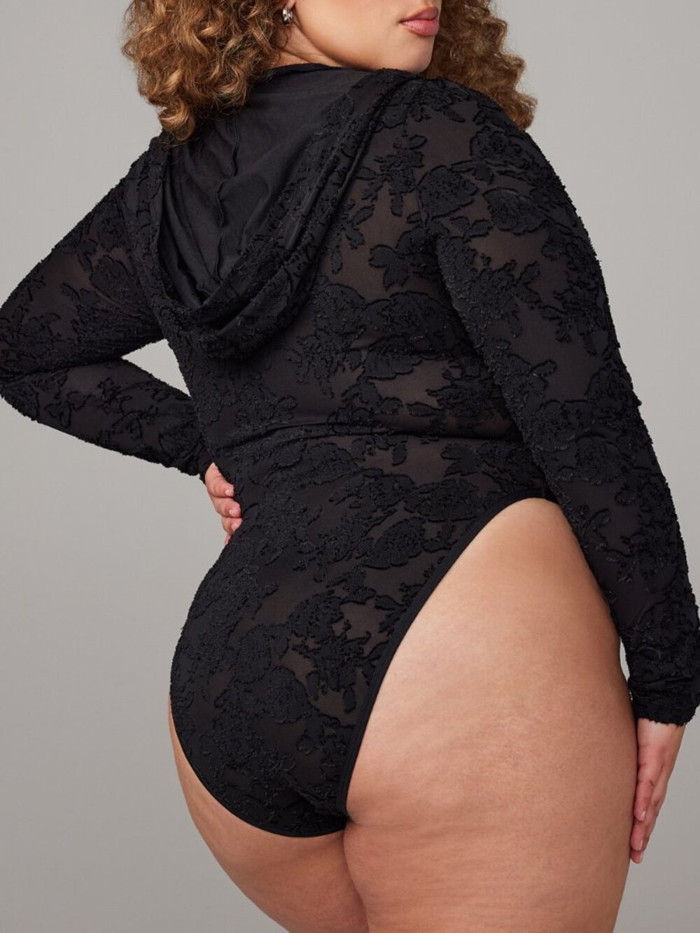 Savage x Fenty Charmed Prince Hooded Long Sleeve Bodysuit Teddy Black Caviar NWT - Picture 2 of 12
